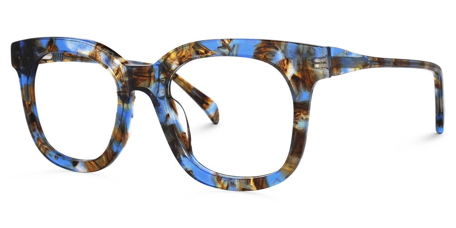 Lynette Square Blue-Floral Glasses | ZEELOOL Canada1