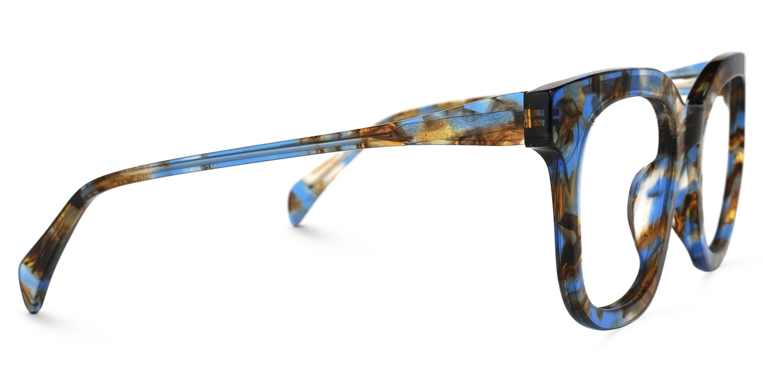 Lynette Square Blue-Floral Glasses2