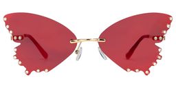 Rosie Butterfly Red Sunglasses0