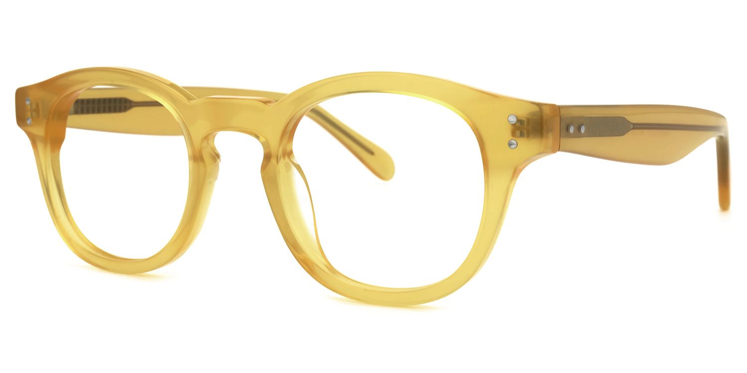 Blanca Round Yellow Glasses | ZEELOOL Canada1