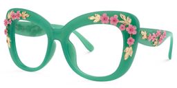 Verletta Cateye Green Glasses1