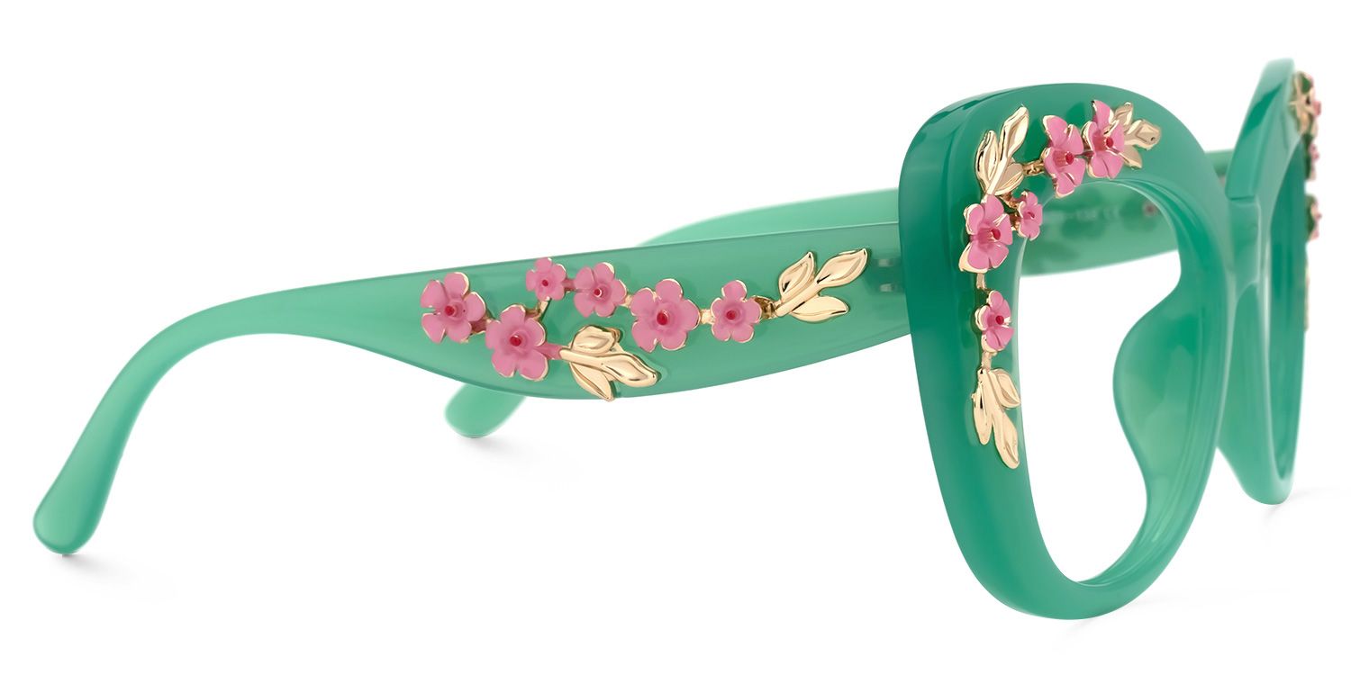 Verletta Cateye Green Glasses | ZEELOOL Canada2