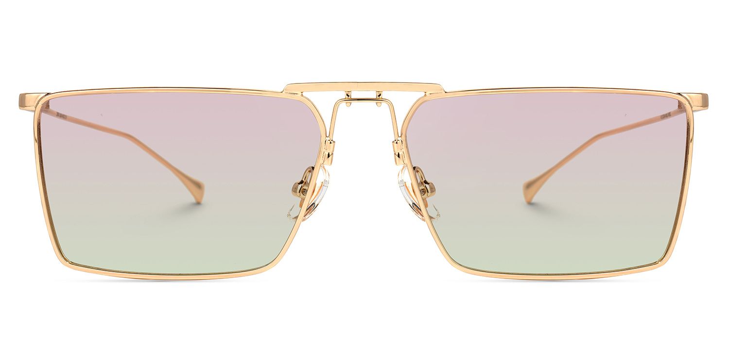 Adele Rectangle Rose-Gold Sunglasses | ZEELOOL Canada0