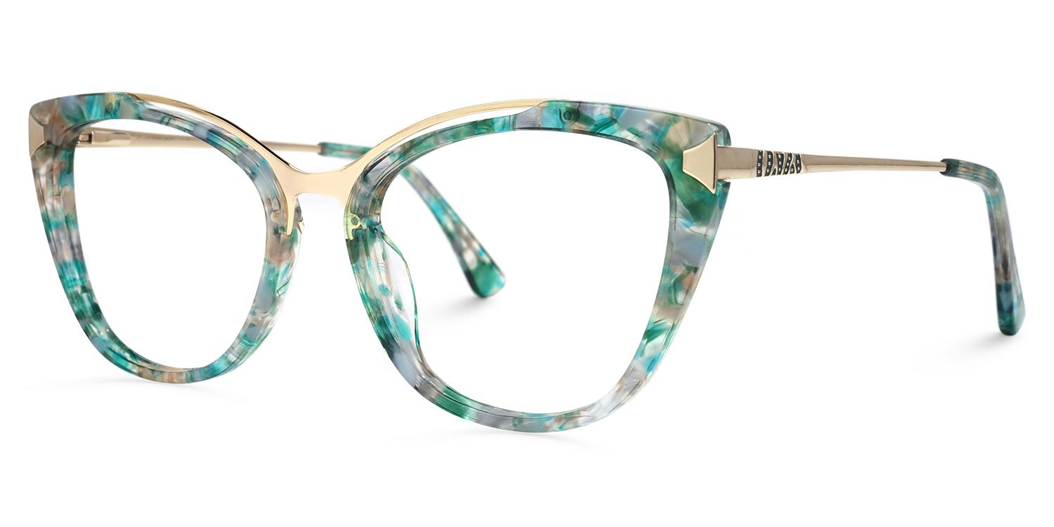 Kamara Cateye Green-Floral Glasses | ZEELOOL Canada1