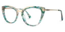 Kamara Cateye Green-Floral Glasses1