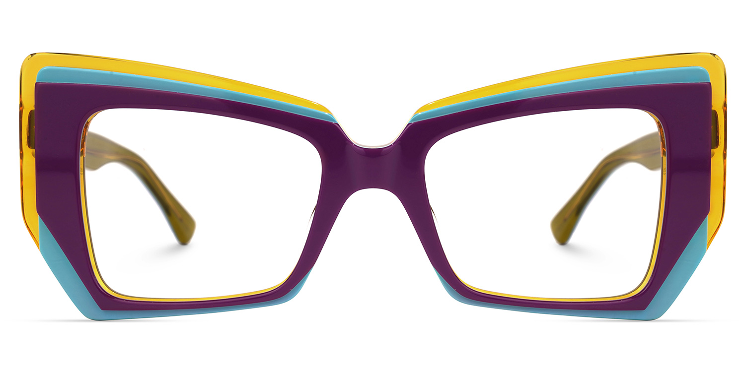 Verdejo Geometric Purple Eyeglasses and Glasses Frame0