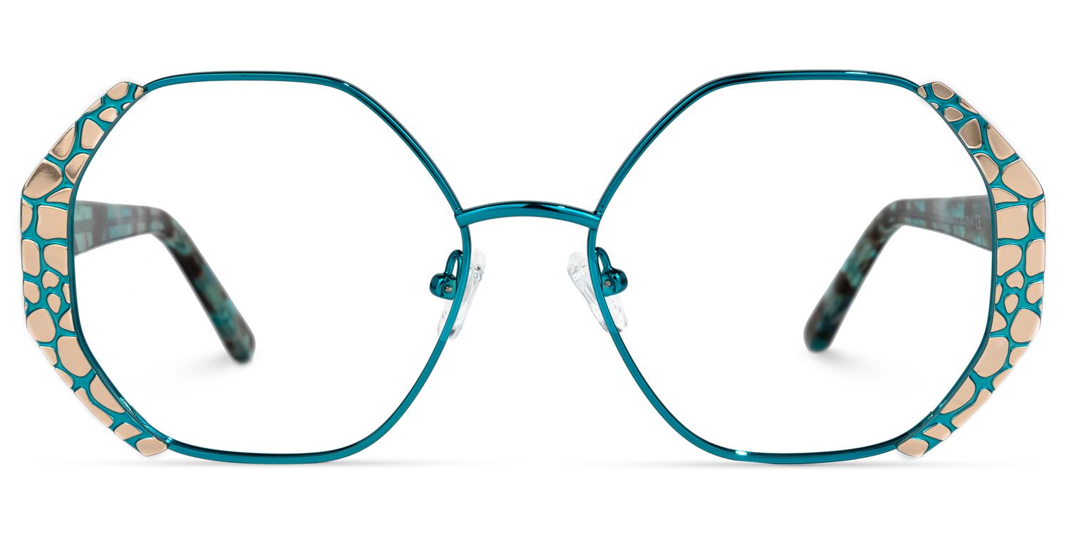 Vickii Geometric Blue Glasses | ZEELOOL Canada