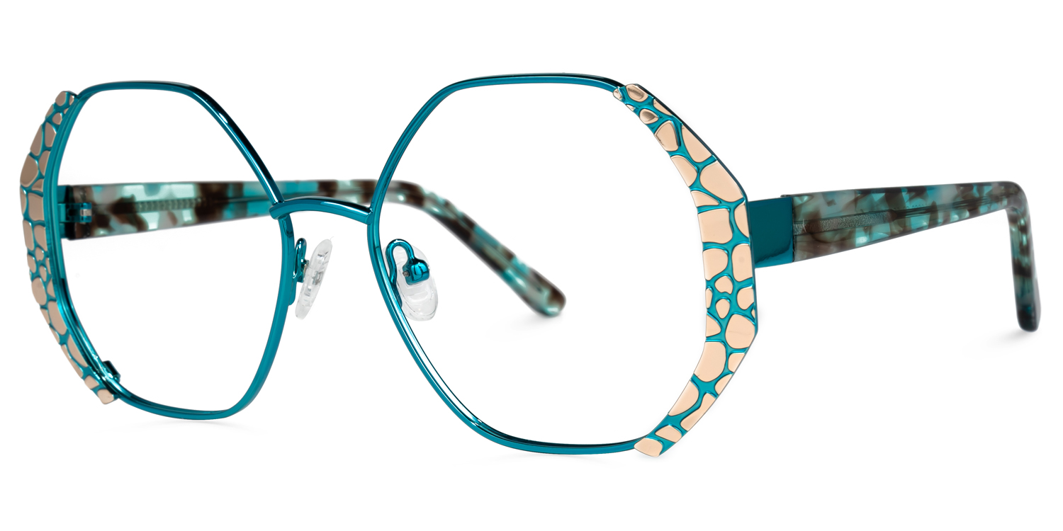 Vickii Geometric Blue Glasses | ZEELOOL Canada1