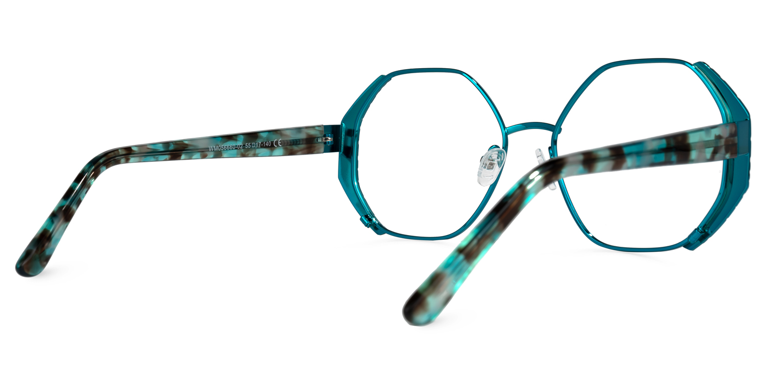 Vickii Geometric Blue Glasses | ZEELOOL Canada3