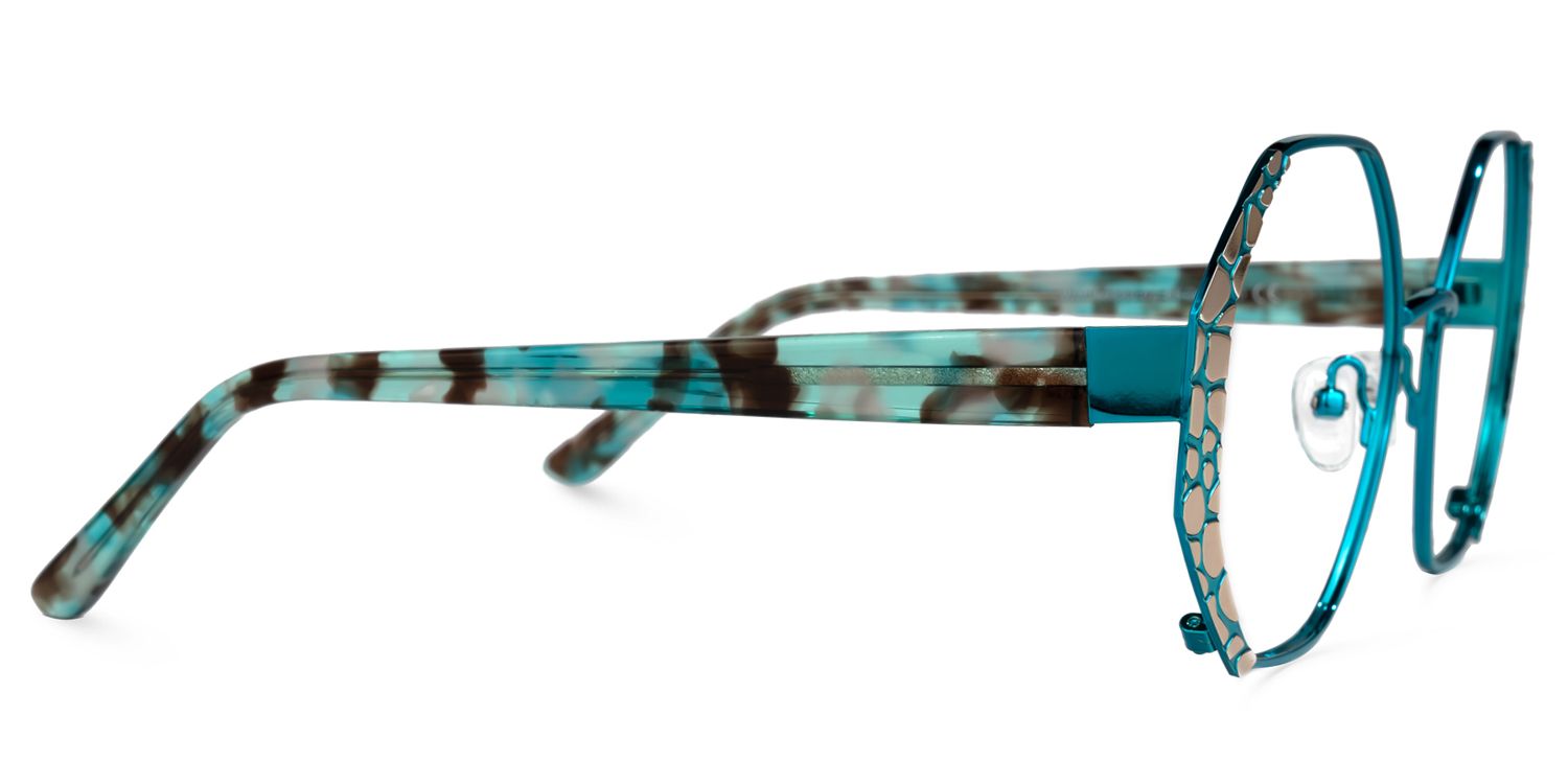 Vickii Geometric Blue Glasses | ZEELOOL Canada