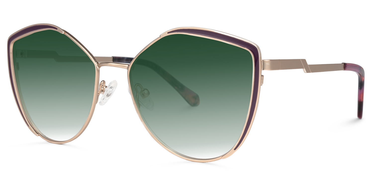 Ginger Geometric Green Sunglasses1
