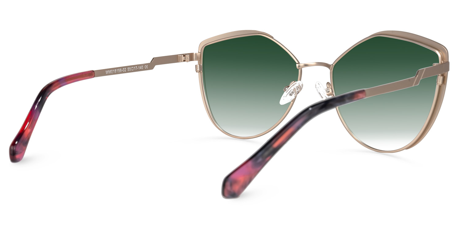 Ginger Geometric Green Sunglasses3