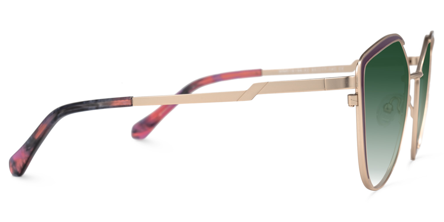 Ginger Geometric Green Sunglasses2