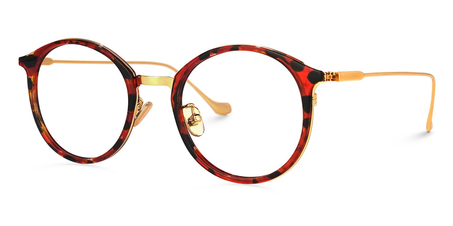 Laboy Round Red-Tortoise Glasses | ZEELOOL Canada1