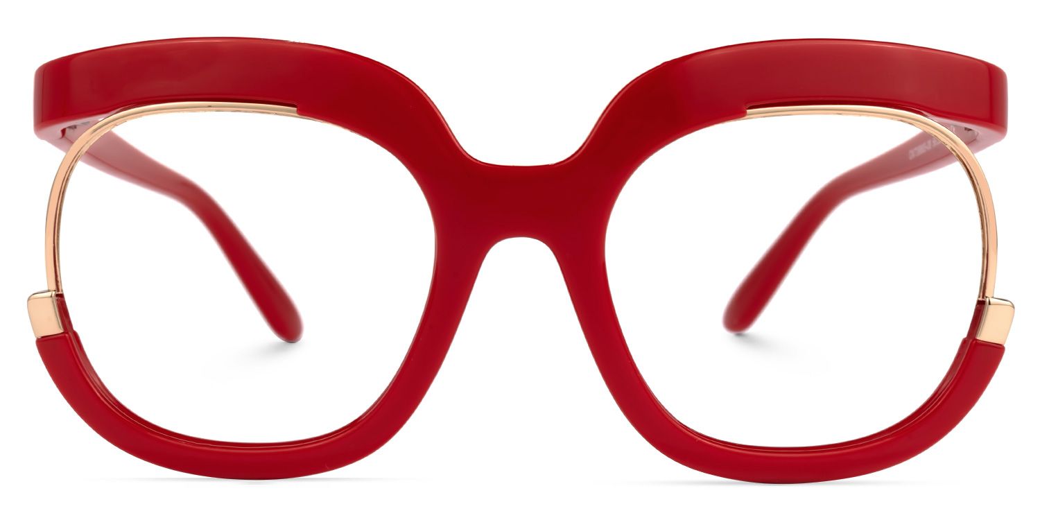 Darice Round Red Eyeglasses and Thick Glasses Frames0