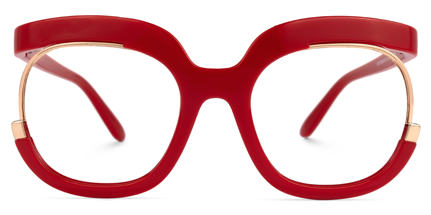 Darice Round Red Eyeglasses and Thick Glasses Frames0