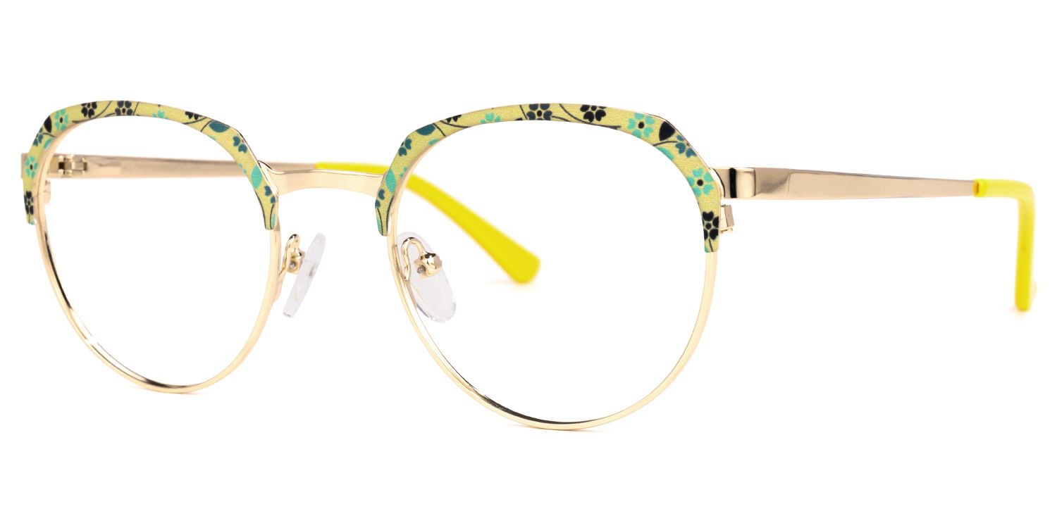 Deneal Oval Yellow Glasses | ZEELOOL Canada1