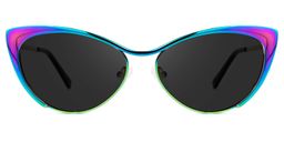 Ellen Cateye Iridescent Sunglasses0