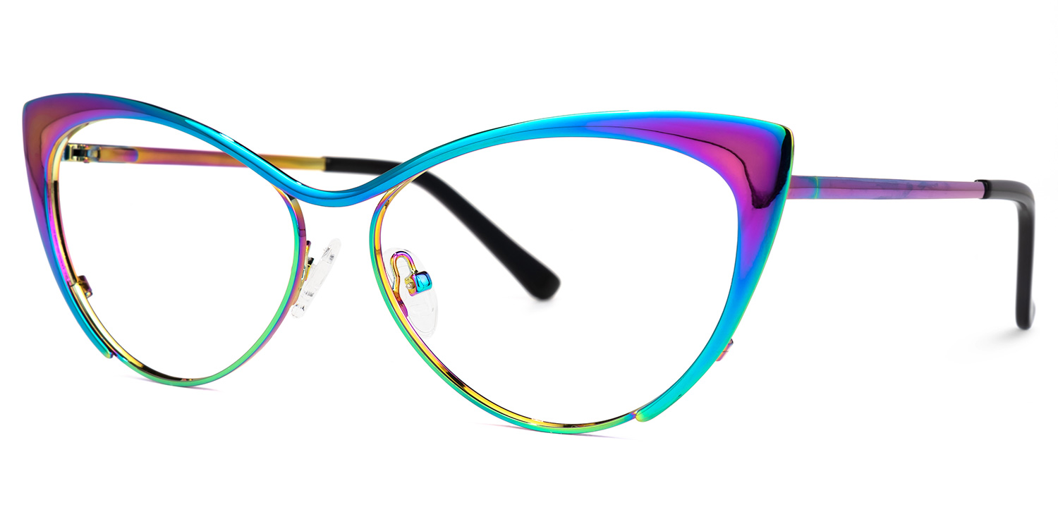 Ellen Cateye Eyeglasses and Iridescent Thin Frames1