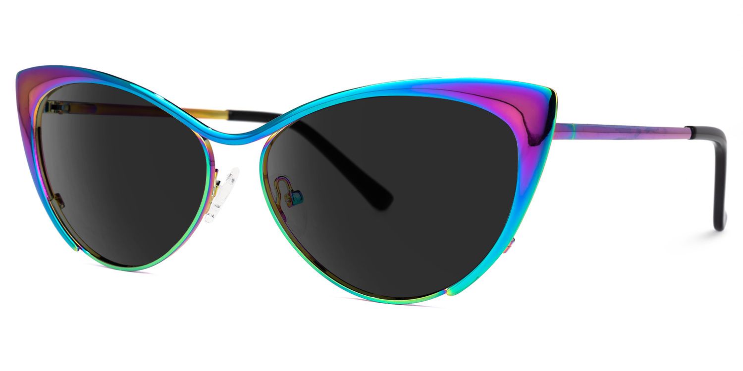 Ellen Cateye Blue-Green Sunglasses | ZEELOOL Canada1