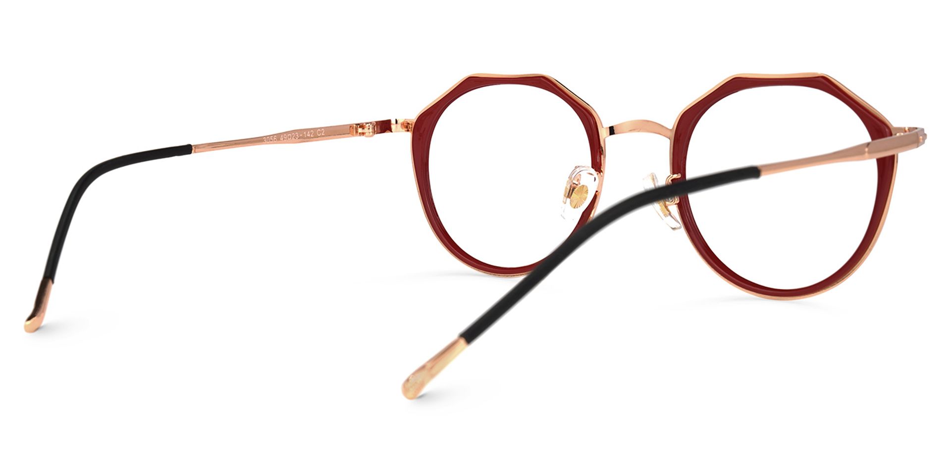 Gentry Geometric Red Glasses | ZEELOOL Canada2