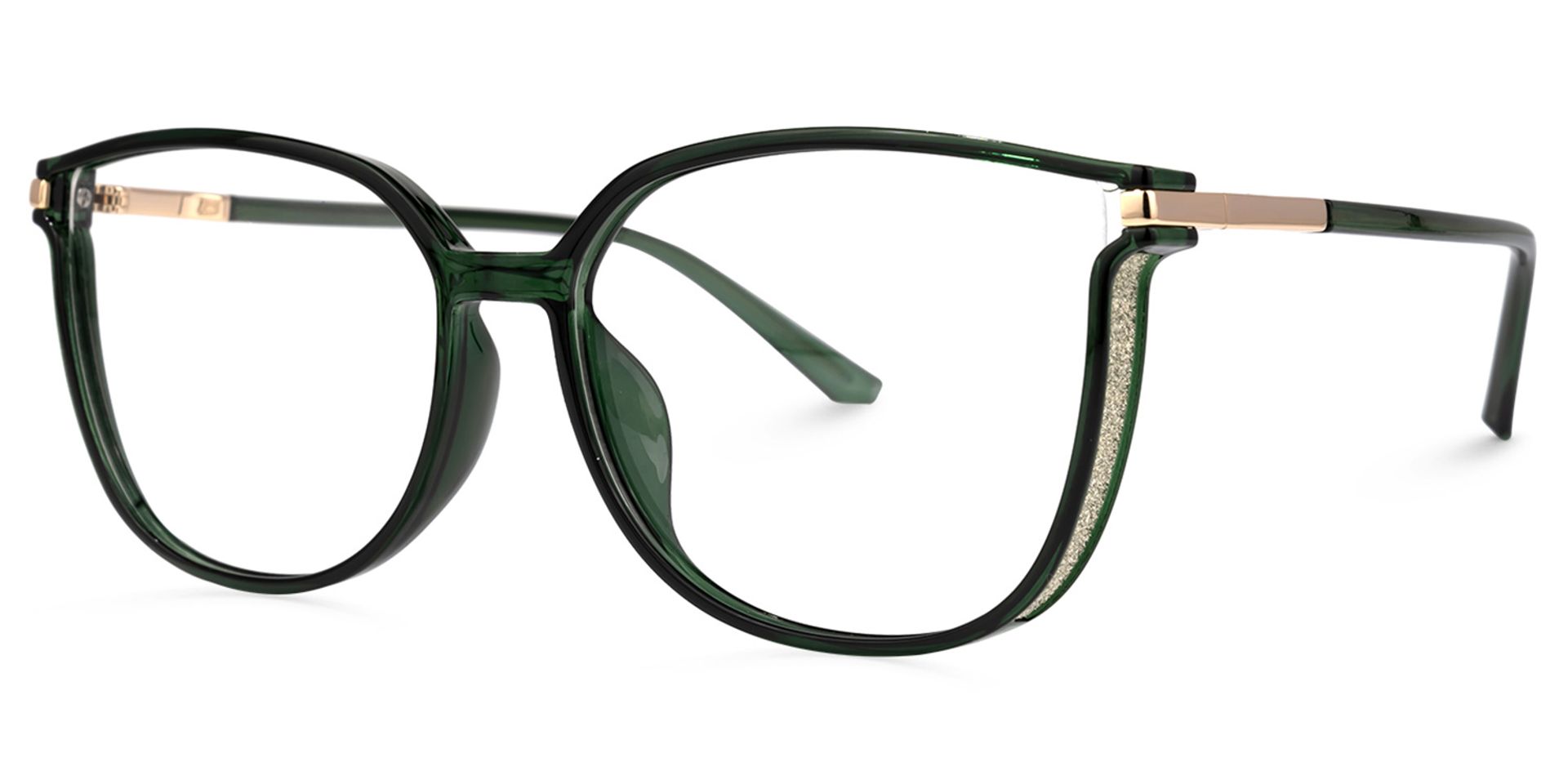 Rodz Square Dark-Green Frame Glasses | Zeelool1