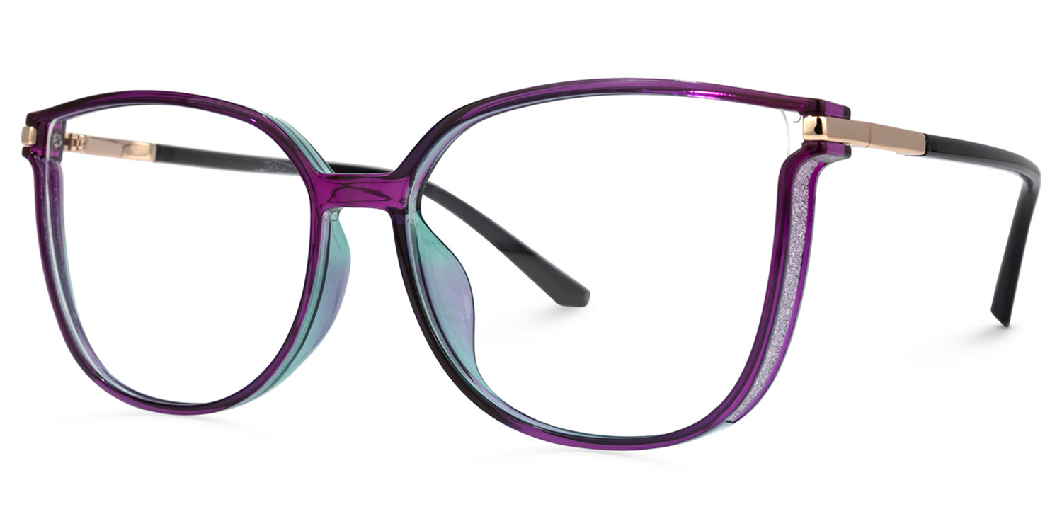 Rodz Square Purple Frame Glasses | ZEELOOL Canada2