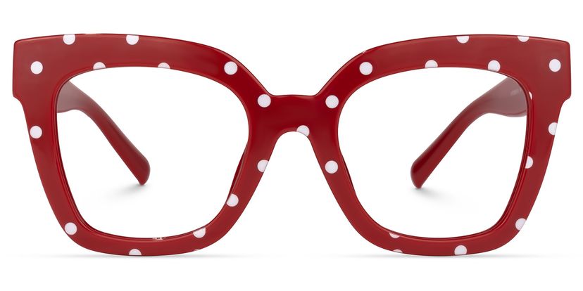 Malcolm Square Red-Dot Glasses