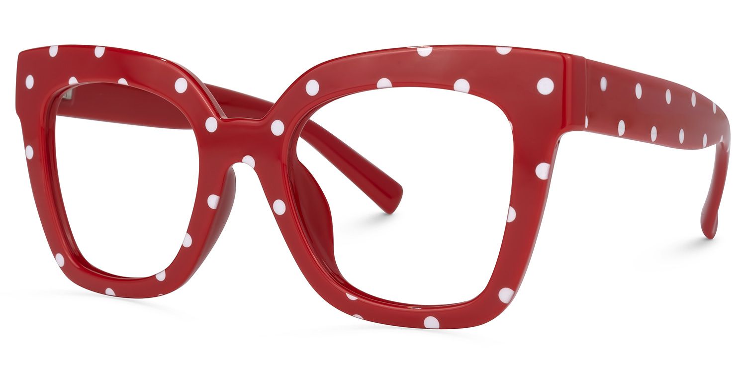 Malcolm Square Red Polka Dot Frame Gglasses | ZEELOOL Canada1