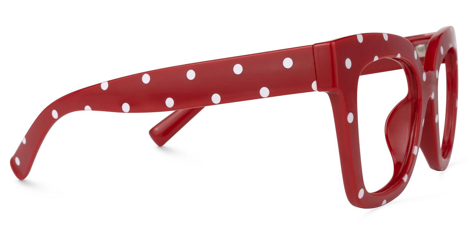 Malcolm Square Red Polka Dot Frame Gglasses | ZEELOOL Canada2