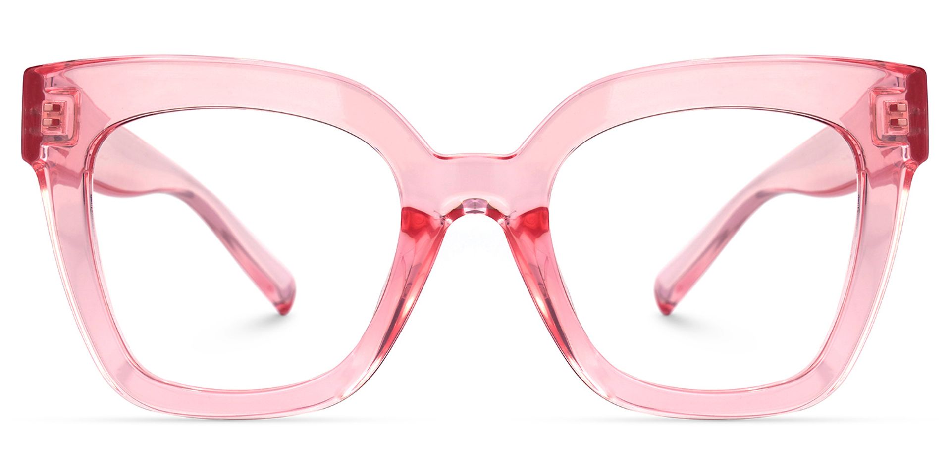 Malcolm Pink Translucent Glasses with Square Frames0