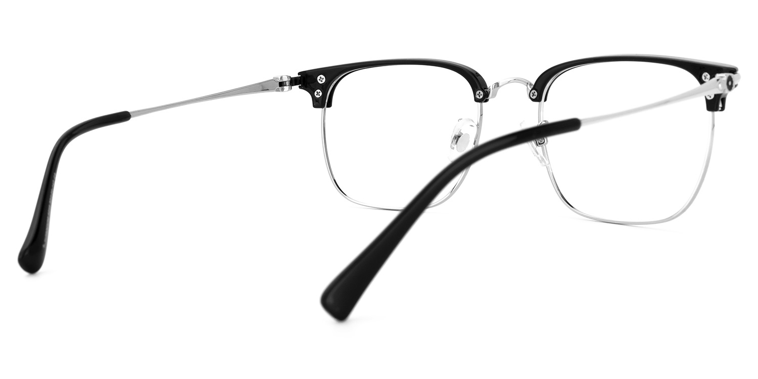 Hixson Browline Silver Glasses | ZEELOOL Canada3