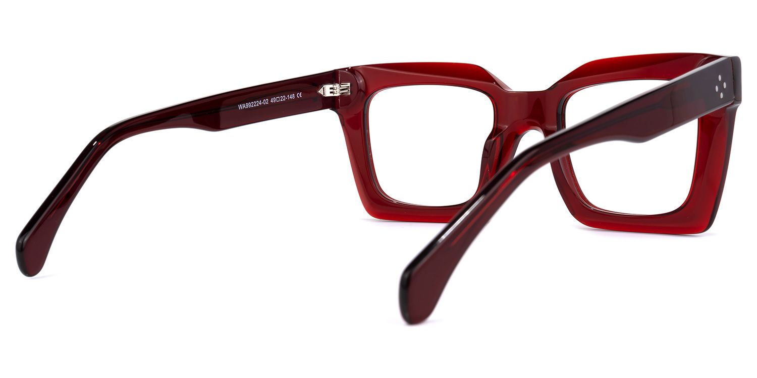 Lobo Square Red Glasses | ZEELOOL Canada2
