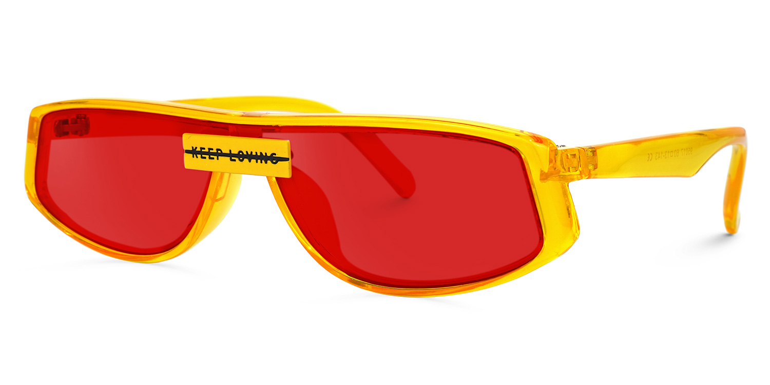 Deidra Geometric Yellow Sunglasses1