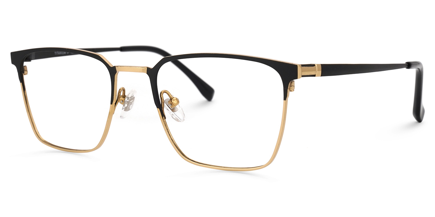 Lyken Square Black-Gold Glasses | ZEELOOL Canada1