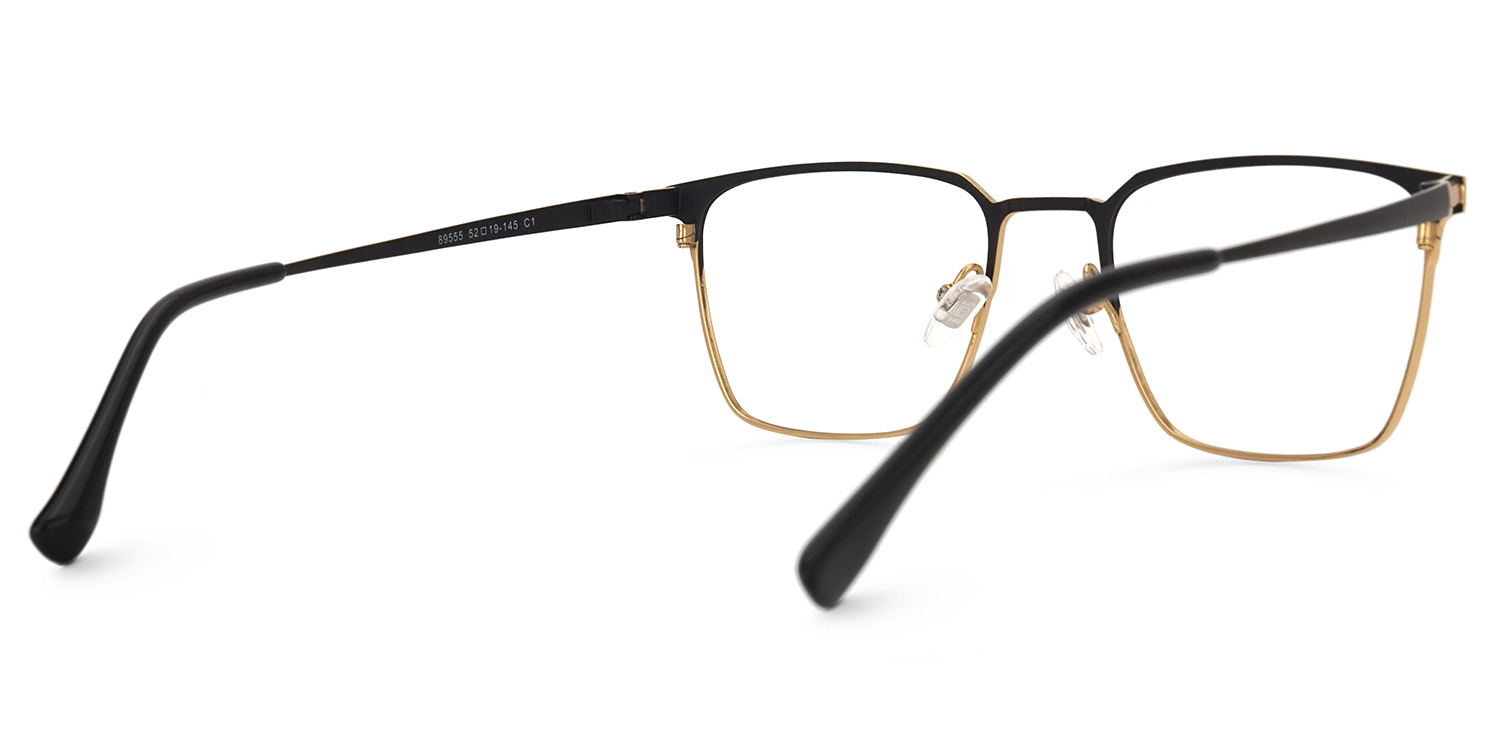 Lyken Square Black-Gold Glasses | ZEELOOL Canada3