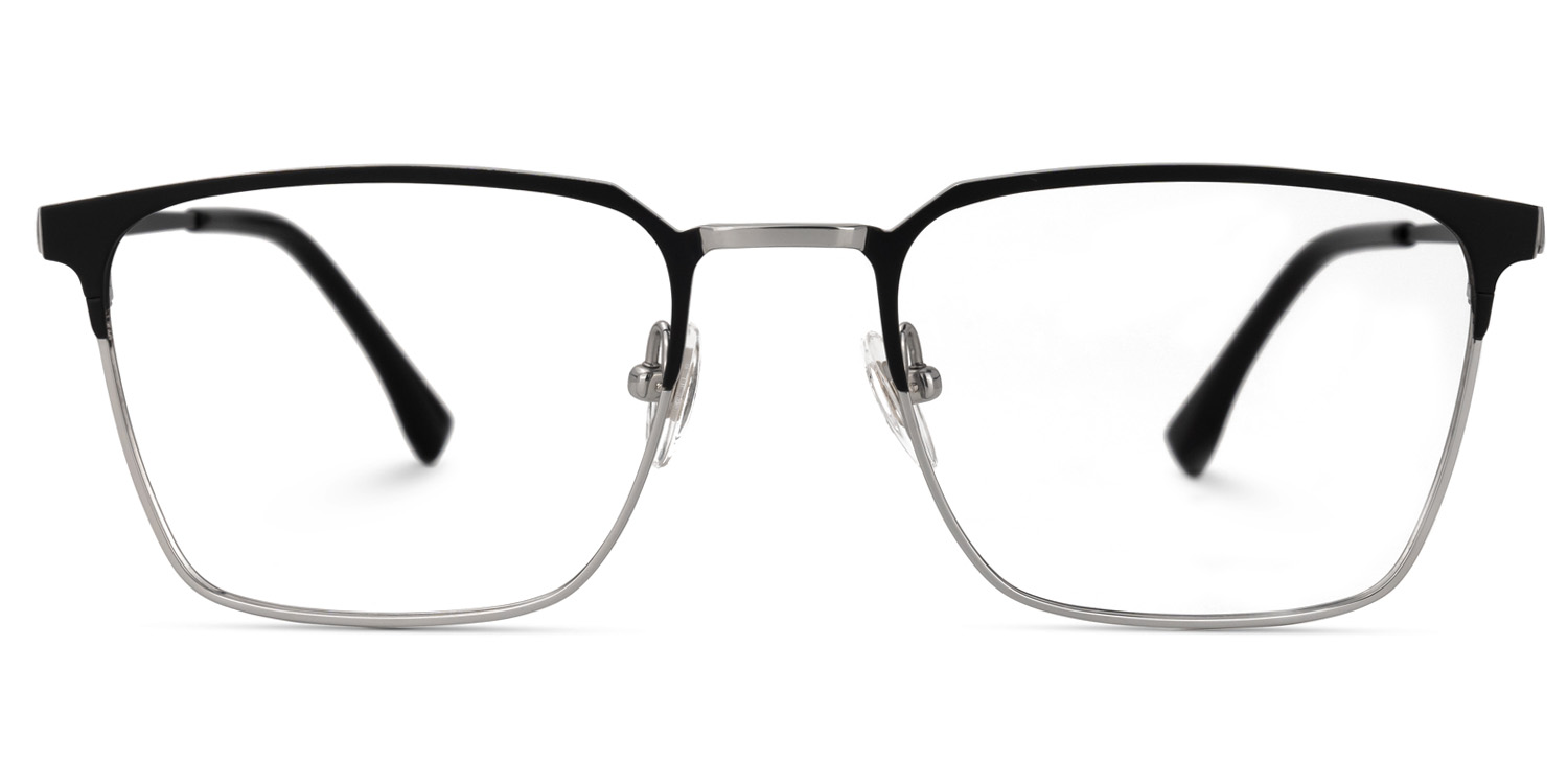 Khadajah Square Black-Silver Glasses | ZEELOOL Canada0