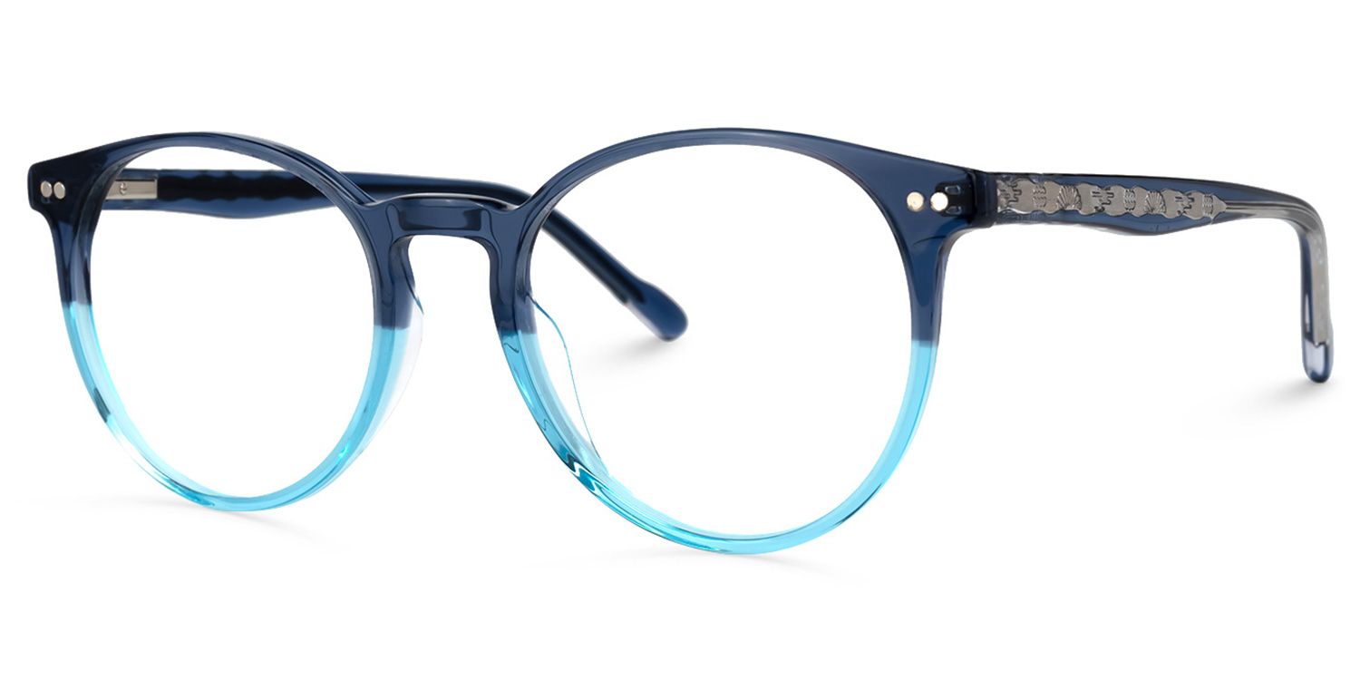 Ocasio Round Blue Glasses | ZEELOOL Canada1