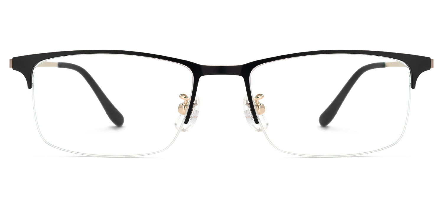 Shamblin Rectangle Black Glasses | ZEELOOL Canada0