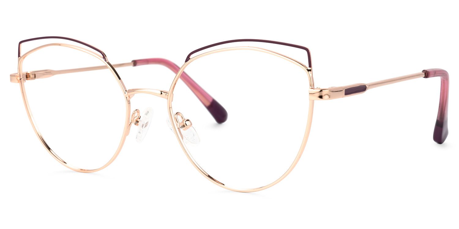 Shaina Geometric Rose-Gold Glasses | ZEELOOL Canada1