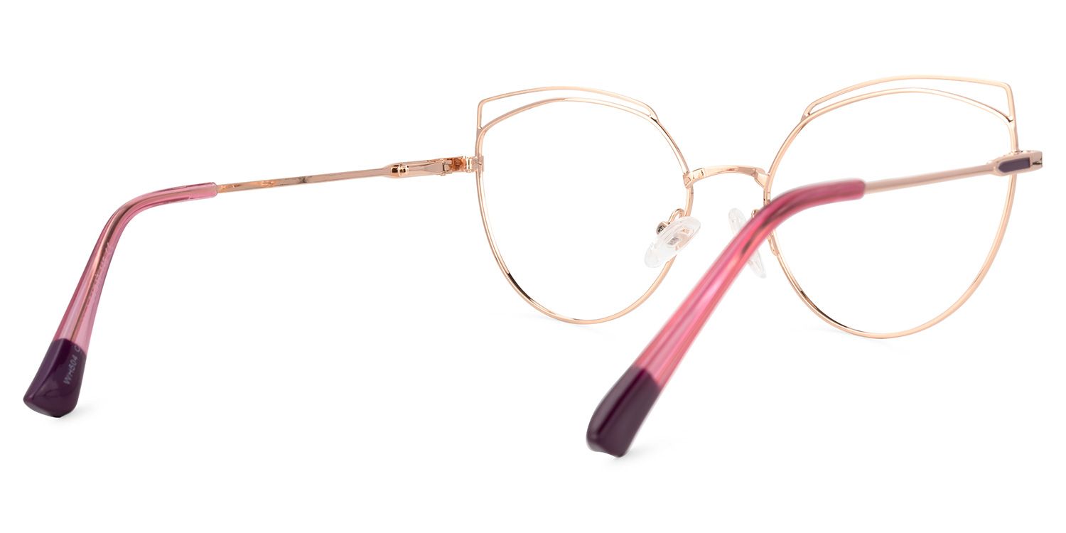 Shaina Geometric Rose-Gold Glasses | ZEELOOL Canada3