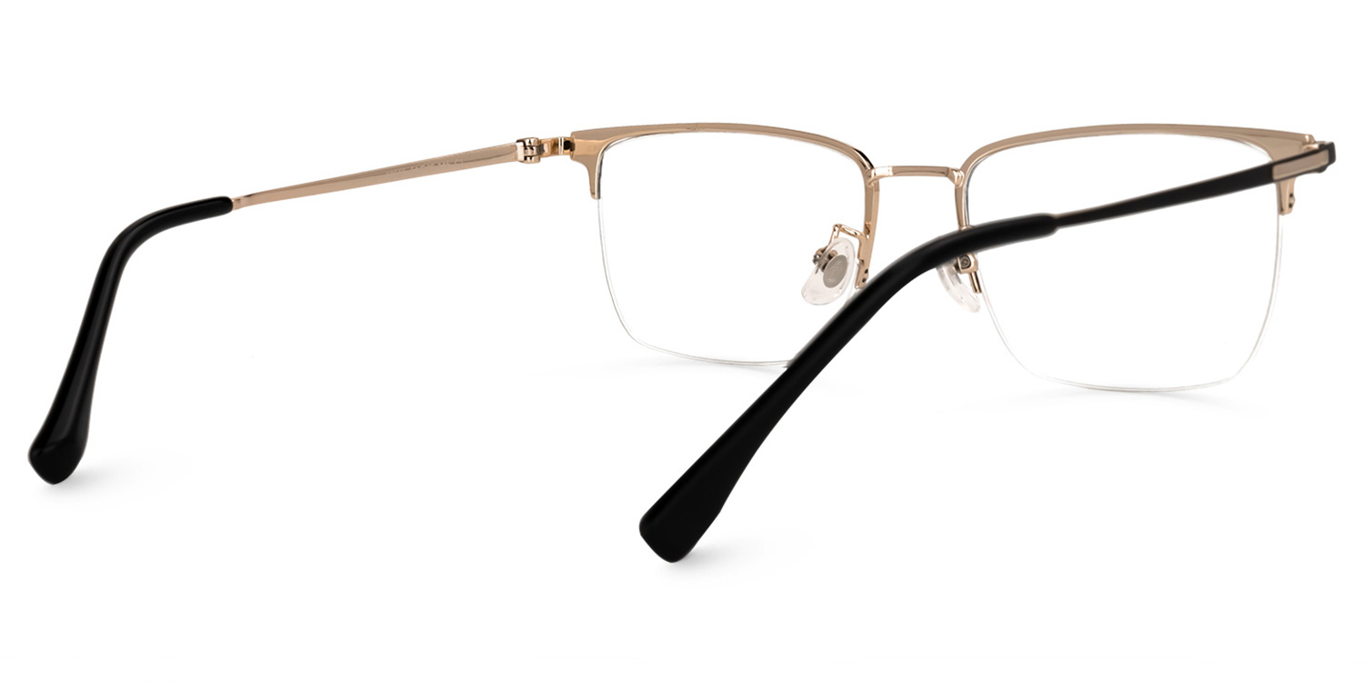 Delfina Rectangle Black-Gold Glasses | ZEELOOL Canada3