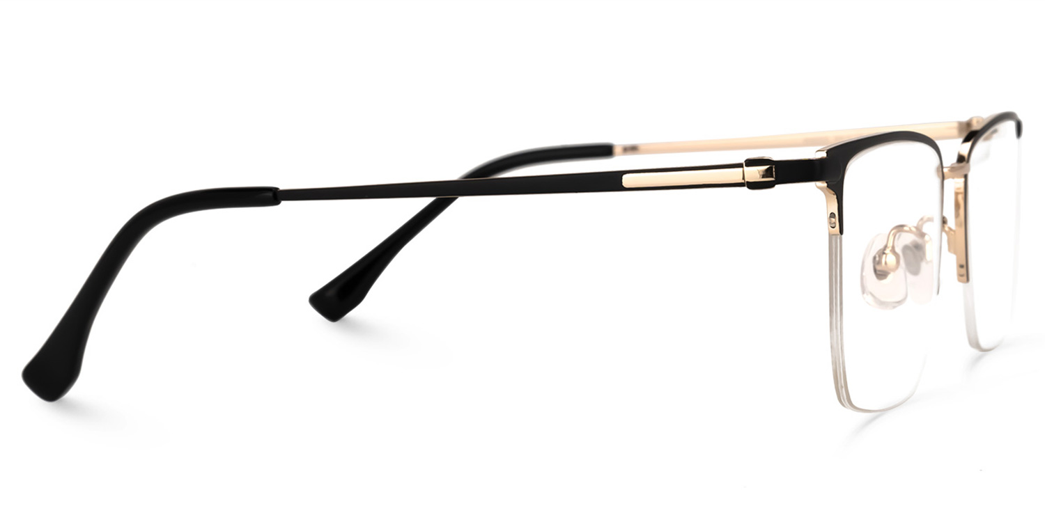 Delfina Rectangle Black-Gold Glasses | ZEELOOL Canada2