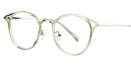 Serafina round Green Glasses2