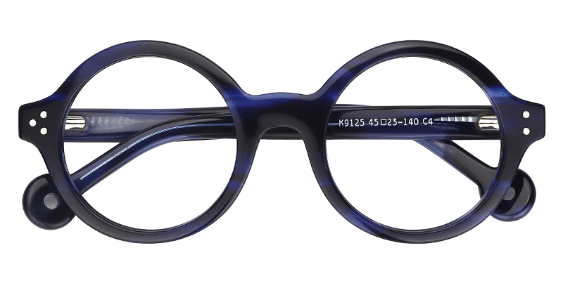 Faithe Round Blue Glasses | ZEELOOL Canada1