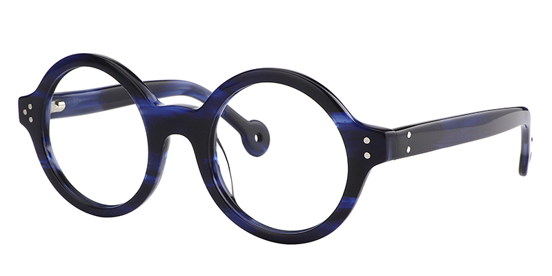 Faithe Round Blue Glasses | ZEELOOL Canada2