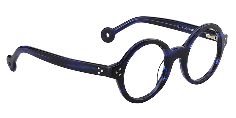 Faithe Round Blue Glasses | ZEELOOL Canada4