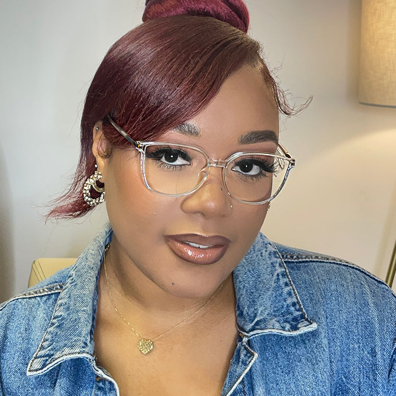 Rodz Square Crystal Frame Glasses | ZEELOOL Canada8