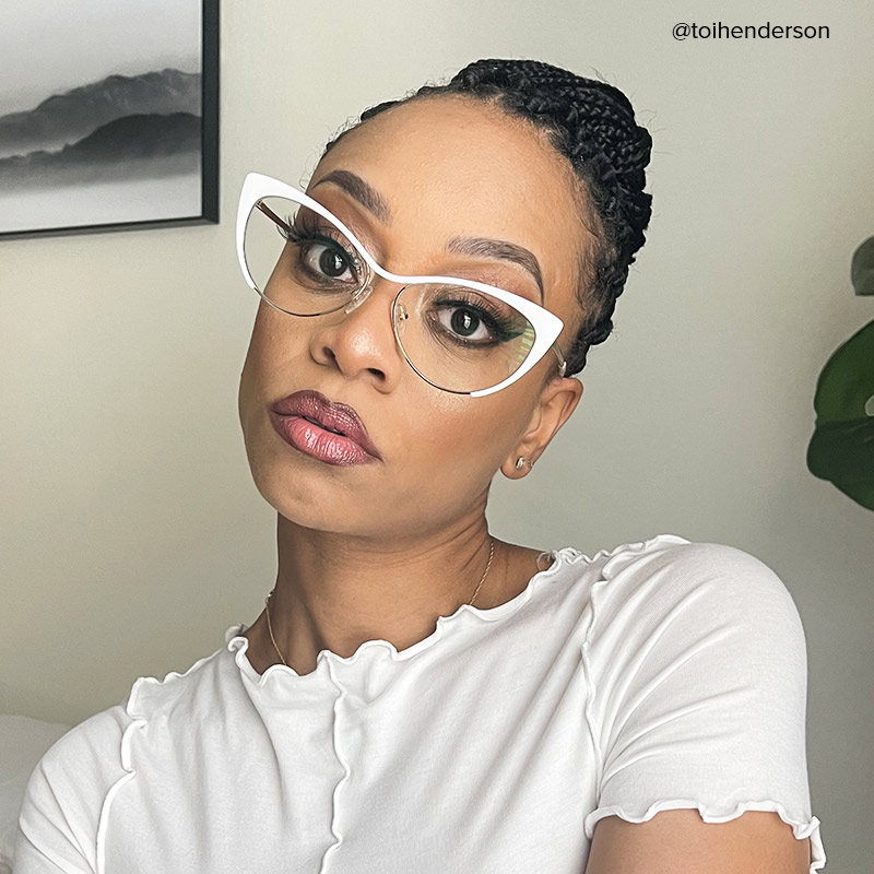 Ellen Cateye White Wire Frame Glasses and Eyeglasses9