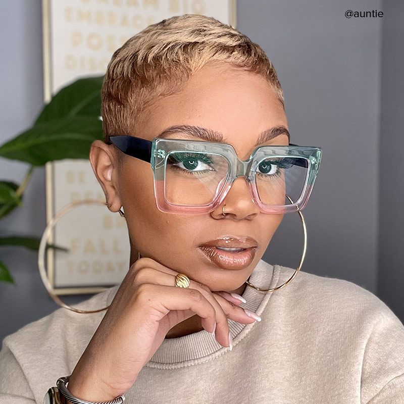 Brandon Square Green-Pink Oversized Frame Glasses7